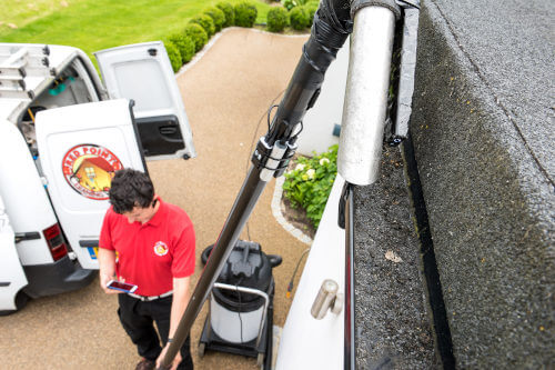 red point cleaning gutters